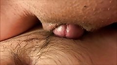 Grinding her hot wet pussy on my cock before riding it