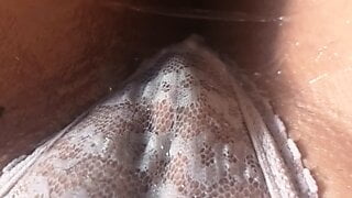 Wettest Pussy on the Internet – Kiki Vee reveals Extra Soaking Wet pussy and meaty clit in tiny white lace thong