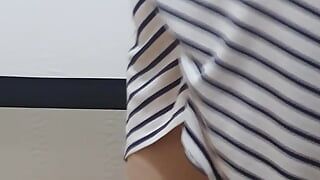 Housewife without panties under skirt make step son dick hard
