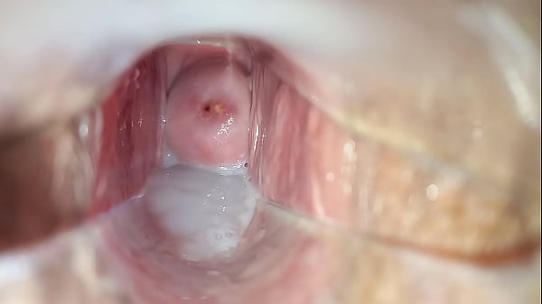 Cum inside pussy close-up speculum